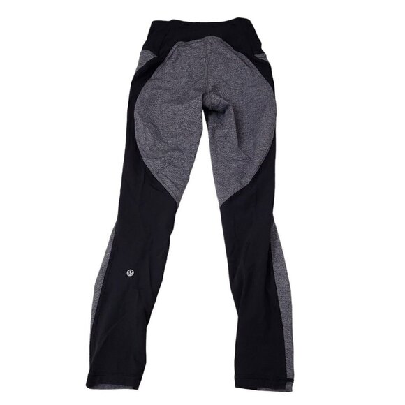 Lululemon Womens On Your Mark Crop Leggings 4 Heathered Gray Black Athleisure - Picture 10 of 14